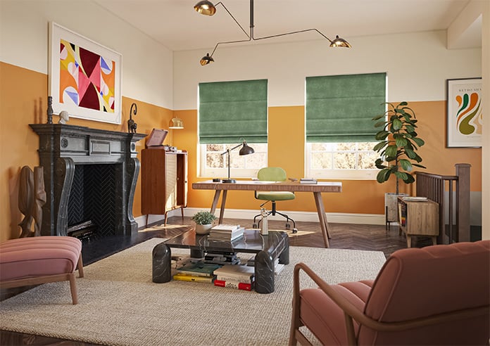 Florence Faux Suede, Hunter Green - Motorised Roman Blind - Image 6